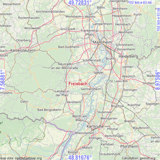 Freisbach on map