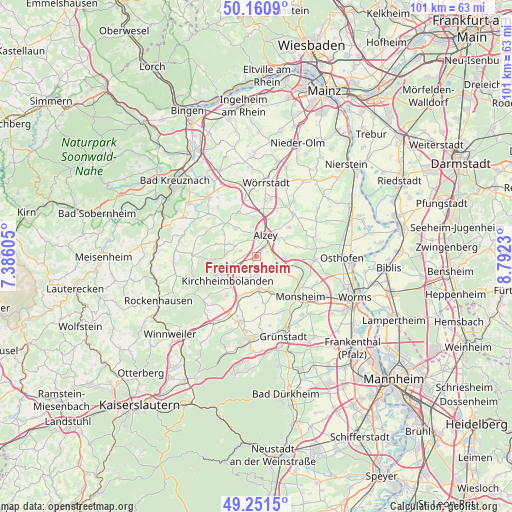 Freimersheim on map