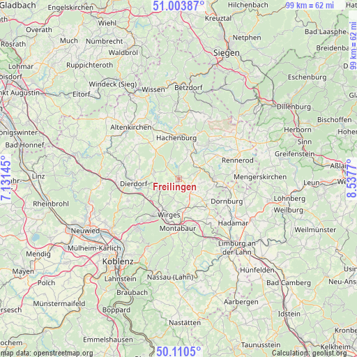 Freilingen on map