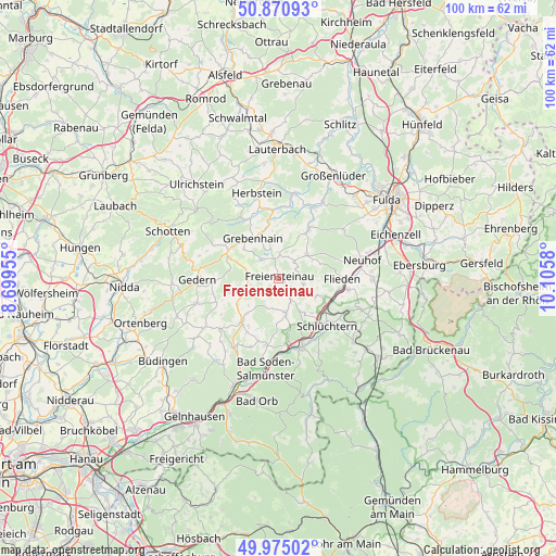 Freiensteinau on map