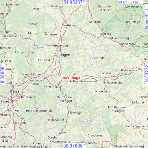 Freienhagen on map