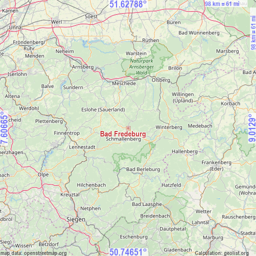 Bad Fredeburg on map