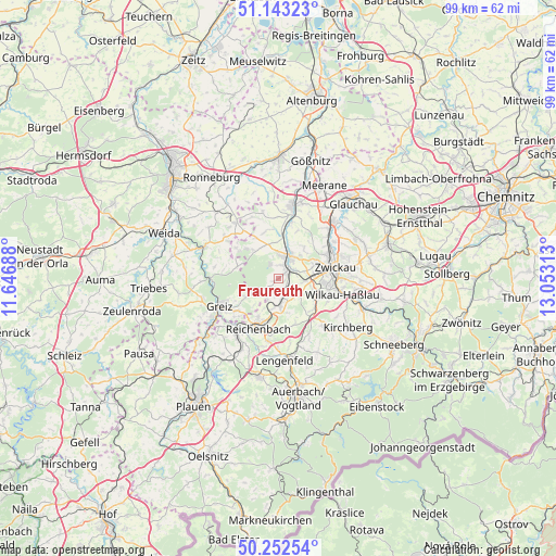 Fraureuth on map