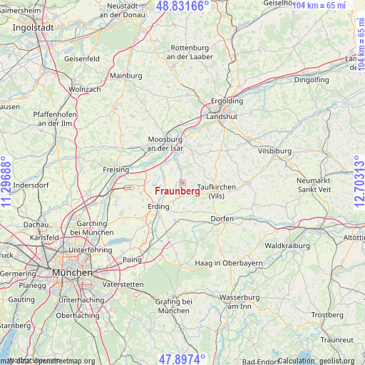 Fraunberg on map