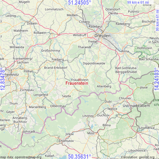 Frauenstein on map