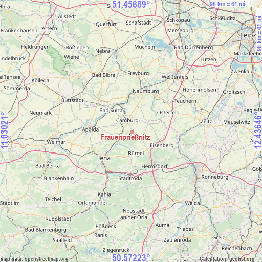 Frauenprießnitz on map