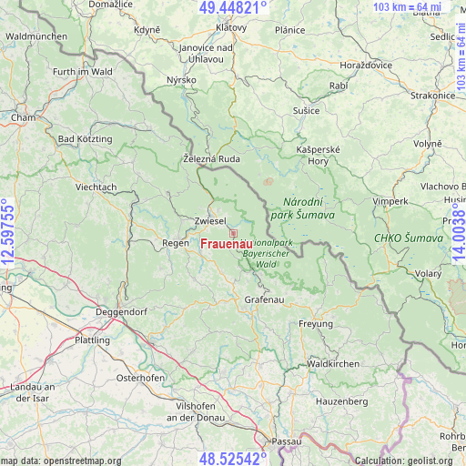 Frauenau on map