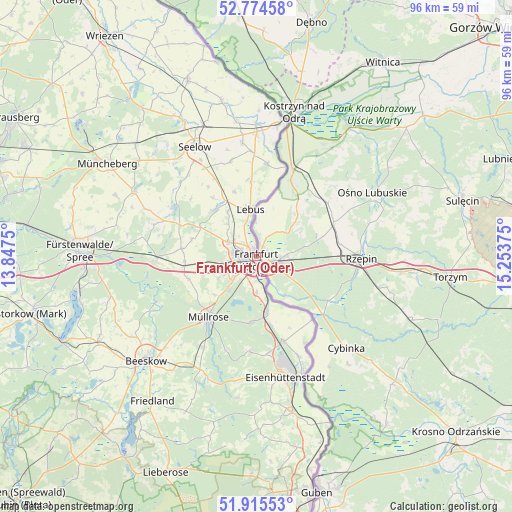 Frankfurt (Oder) on map