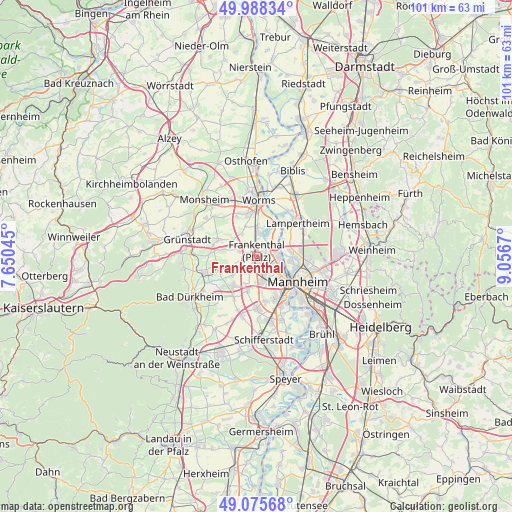 Frankenthal on map