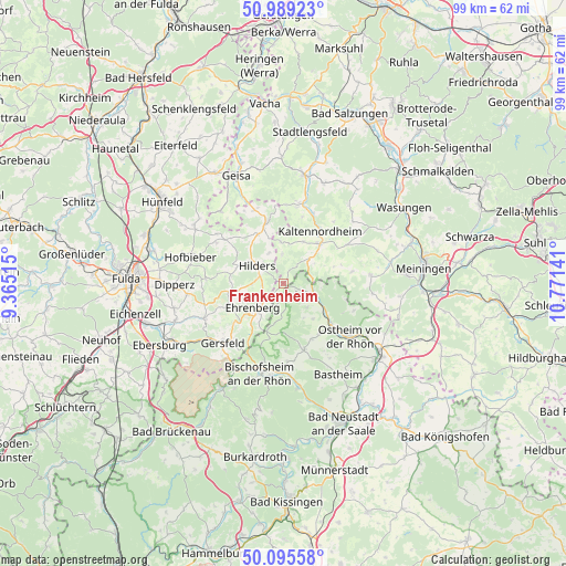 Frankenheim on map