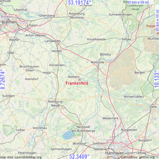 Frankenfeld on map