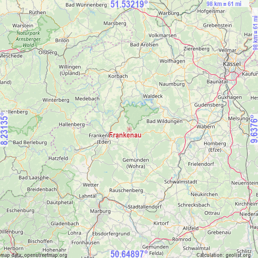 Frankenau on map