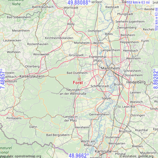 Forst on map