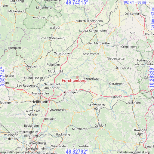 Forchtenberg on map