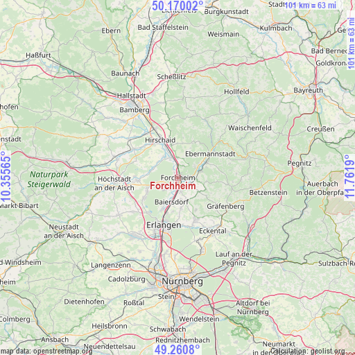 Forchheim on map
