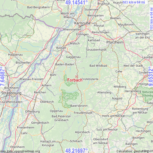Forbach on map