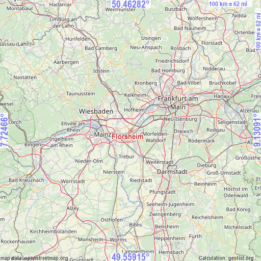 Flörsheim on map