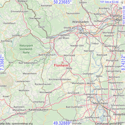 Flonheim on map