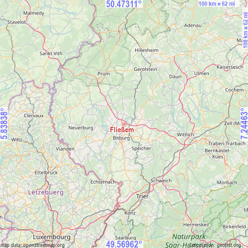 Fließem on map