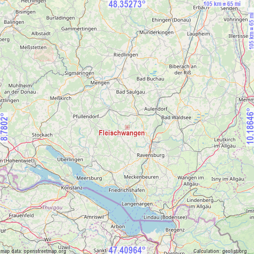 Fleischwangen on map