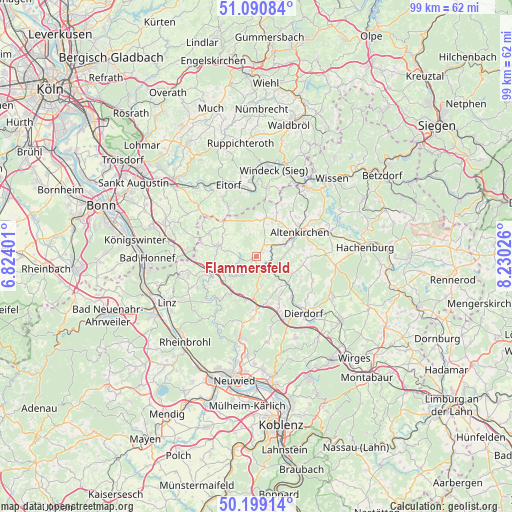 Flammersfeld on map