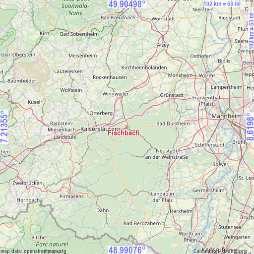 Fischbach on map