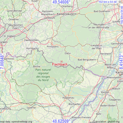 Fischbach on map