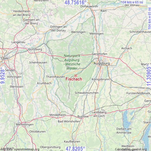 Fischach on map