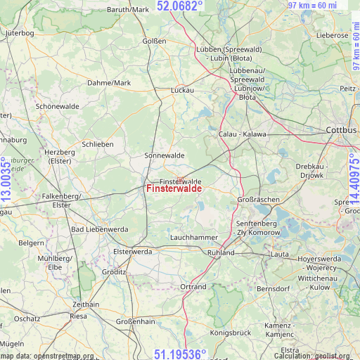Finsterwalde on map