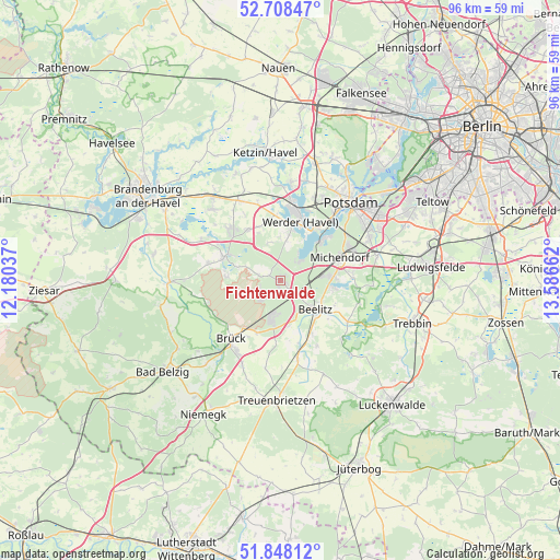 Fichtenwalde on map