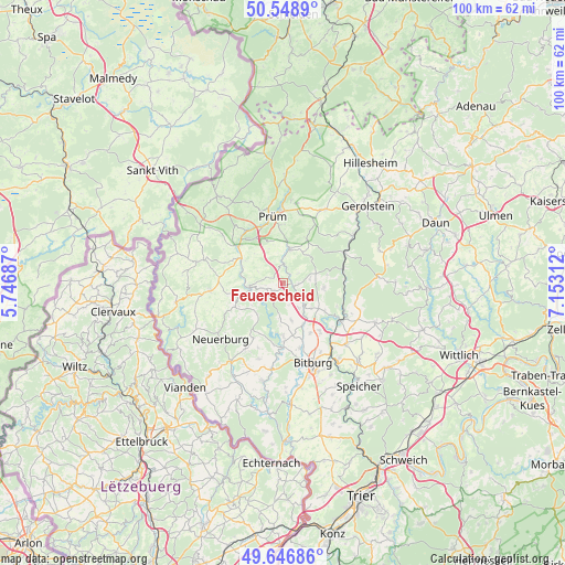 Feuerscheid on map