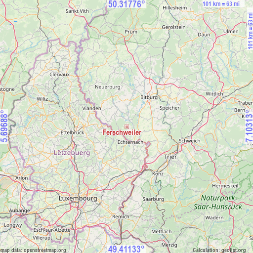 Ferschweiler on map