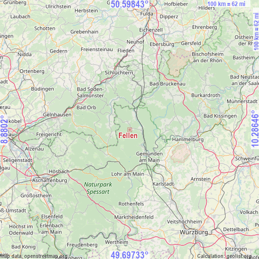 Fellen on map