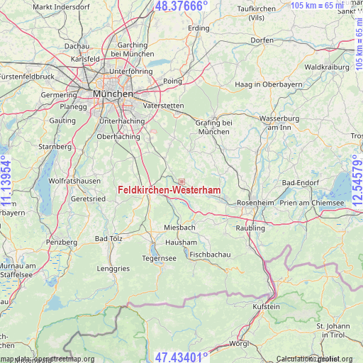Feldkirchen-Westerham on map