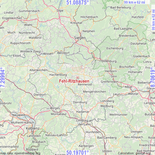 Fehl-Ritzhausen on map