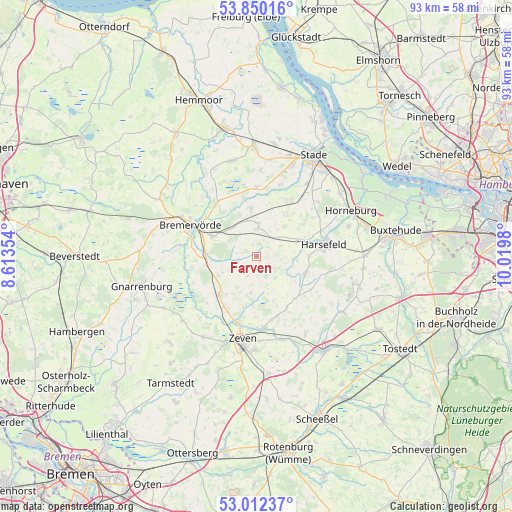 Farven on map