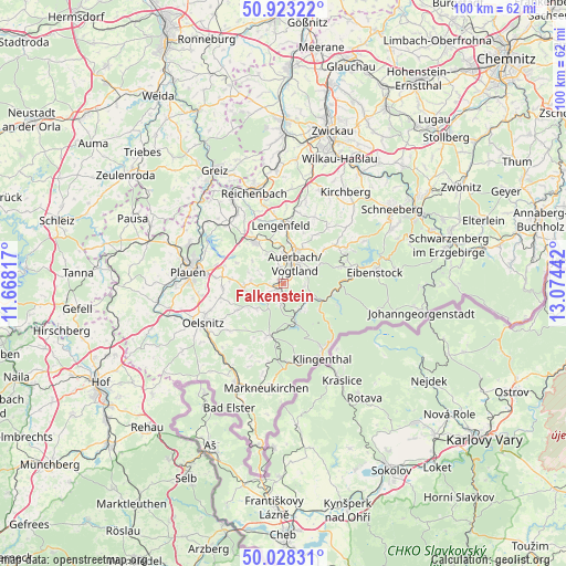 Falkenstein on map