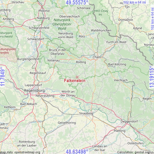 Falkenstein on map