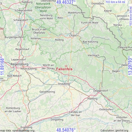 Falkenfels on map