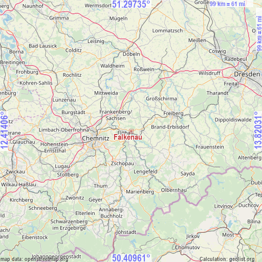 Falkenau on map