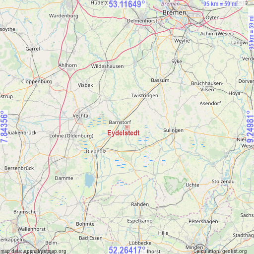 Eydelstedt on map