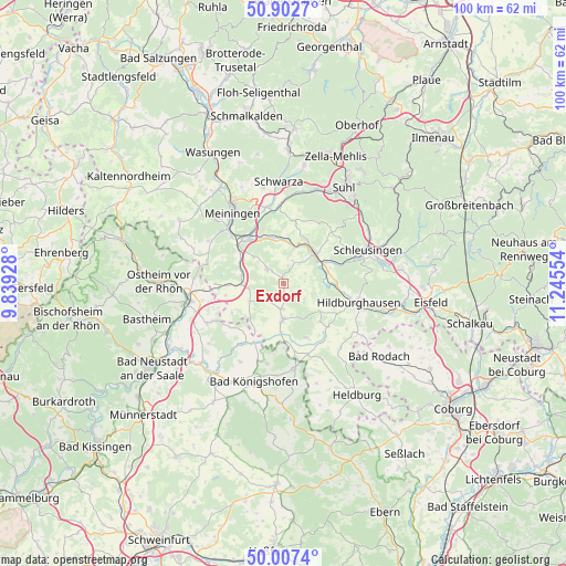 Exdorf on map