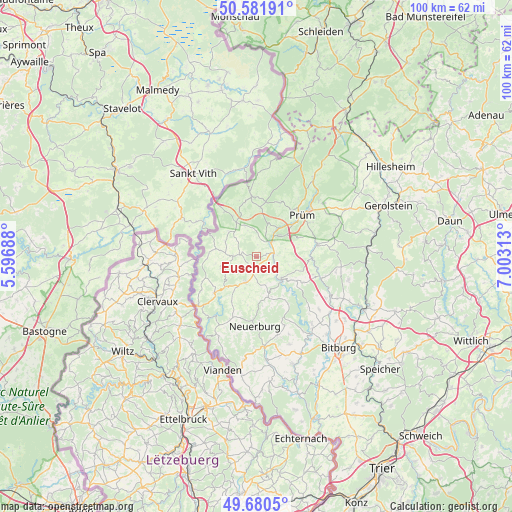 Euscheid on map