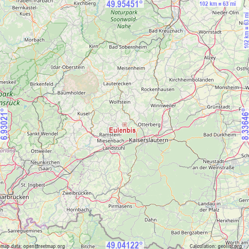 Eulenbis on map