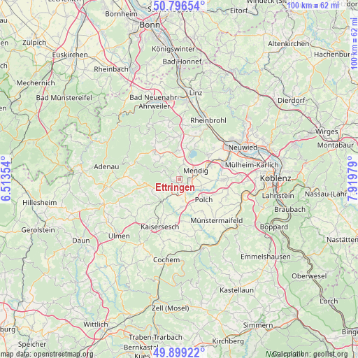 Ettringen on map