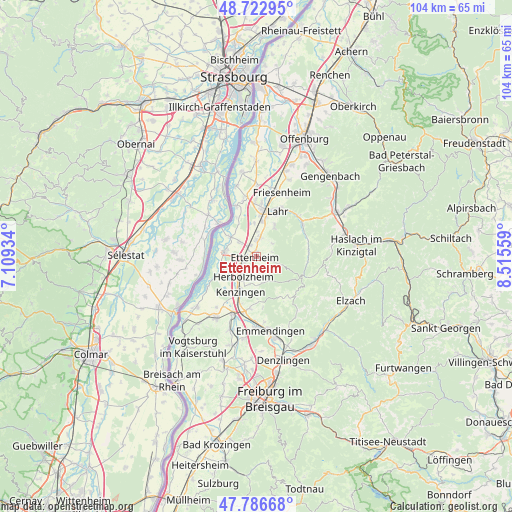 Ettenheim on map