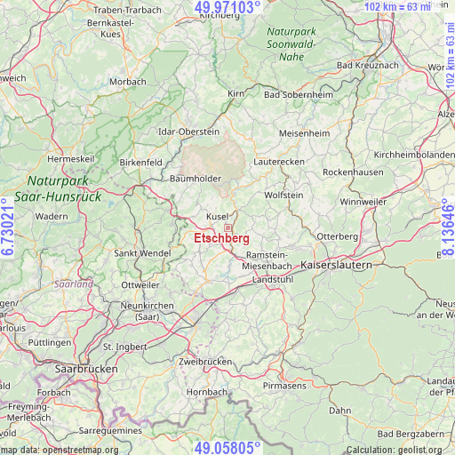 Etschberg on map