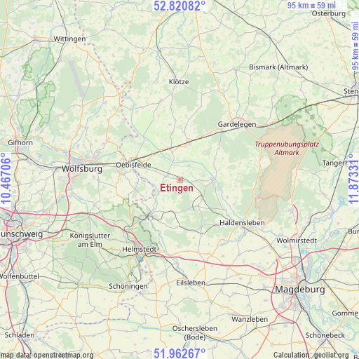 Etingen on map