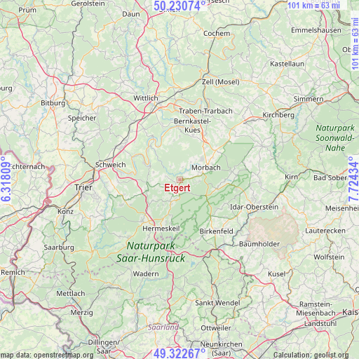 Etgert on map