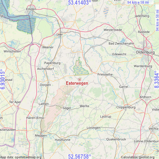 Esterwegen on map